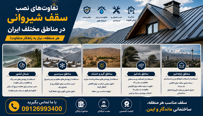 تفاوت ‌های نصب سقف شیروانی در مناطق مختلف ایران